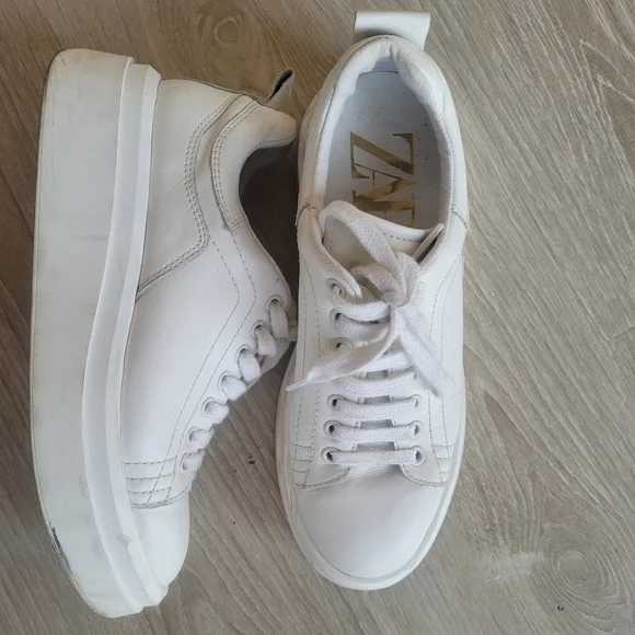 Zara Shoes Zara Authentic Leather Sneakers Poshmark